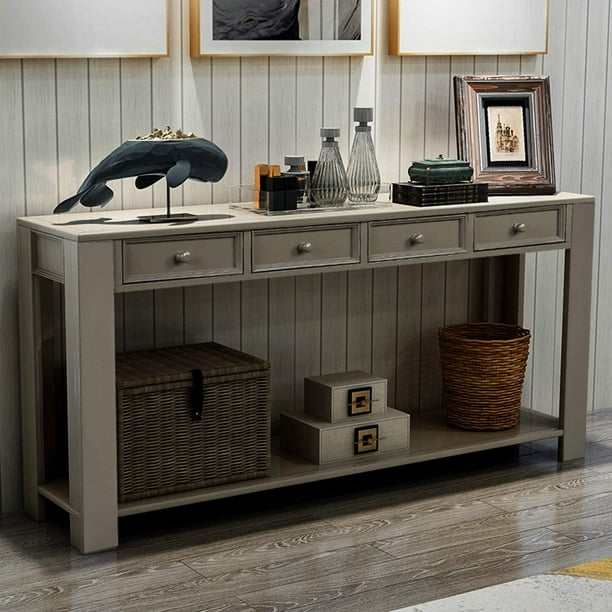 Console Table For Entryway Hallway Easy Assembly 64 Long Sofa With Drawers And Bottom Shelf Khaki Com Console Table For Entryway Hallway Easy, Mainstays Parsons Console Table Instructions