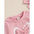 thumbnail image 6 of Miaouyo Newborn Girl Outfit, Short Sleeve Crew Neck Bow Bodysuit with Headband Summer Clothes, 6 of 9