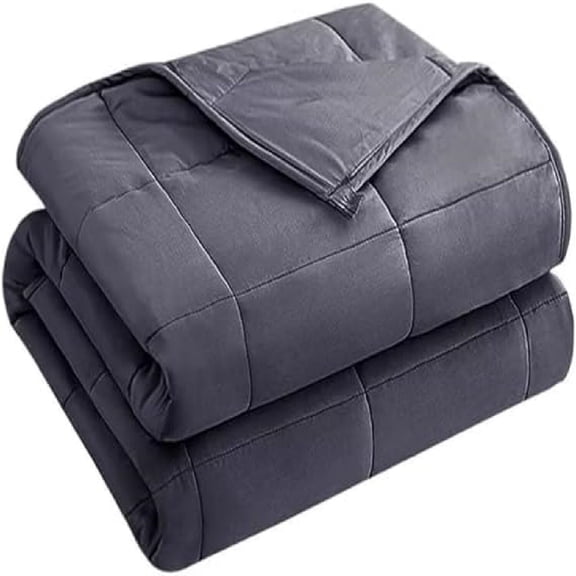 Weighted Blanket for Adults (20 lbs, 60” x 80”, Grey) Cooling Heavy Blanket for Sleeping Perfect for 190-210 lbs, Queen Size Breathable Blanket with Premium Glass Bead, Machine Washable