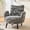 Dark Gray, variant on S-HOME Modern Style Armchair in Boucle Fabric with Side Storage Pocket and Solid Wood Legs for Living Room Office Reading Chair, khaki