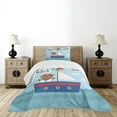 thumbnail image 4 of Ambesonne Reveal Party Quilted Bedspread Set 2 Pcs, Sailor Bear and Bird, Twin Size, Multicolor, 4 of 5