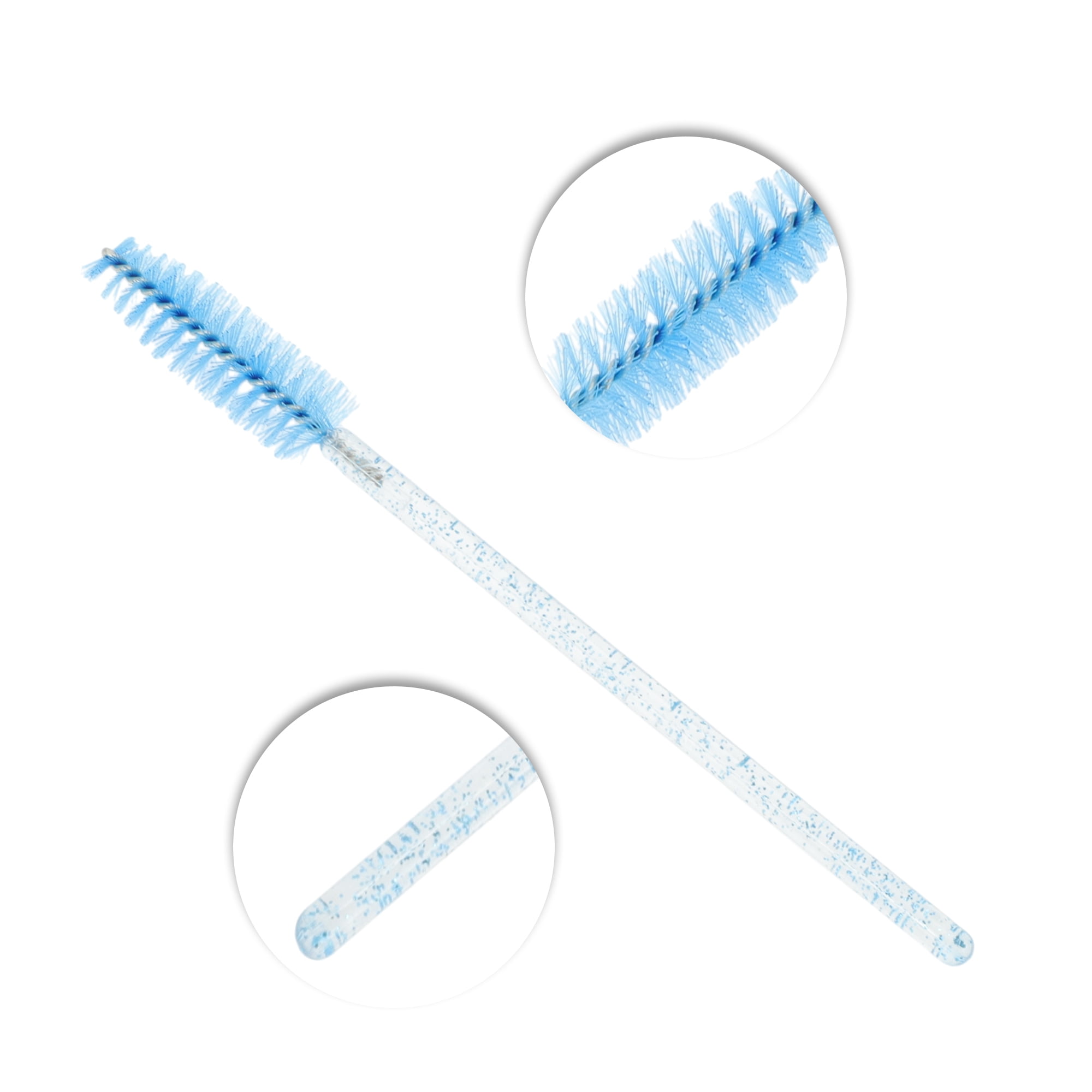 Unique Bargains 100 Pcs Portable Eyelash Brush with Protective Case for Vacation Blue