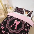 thumbnail image 3 of Catabedysis Pink Bows ABC Print A Bedding,Personalized Monogrammed Gifts Duvet Cover Full For Girls,Pink Reversible,3pcs,1 Duvet Cover and 2 Pillowcases, 3 of 6