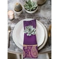 thumbnail image 2 of Purple Boho Floral Cloth Napkins Set of 8 Reusable Dinner Napkins, Vintage Ethnic Tribal Abstract Art Cocktail Napkin Washable Table Napkins for Wedding/Holiday Party/Baby Shower 20"x20", 2 of 7