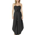 thumbnail image 1 of Mono sin mangas de moda para mujer - Cintura anudada, corte holgado con volantes - Con bolsillos, ideal para fiestas y vacaciones, 1 of 5