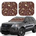 thumbnail image 1 of Balery Coffee and Flowers Parasol para parabrisas de coche de 2 piezas | Parasol plegable para parabrisas delantero de coche para la mayoría de sedanes-Large, 1 of 6