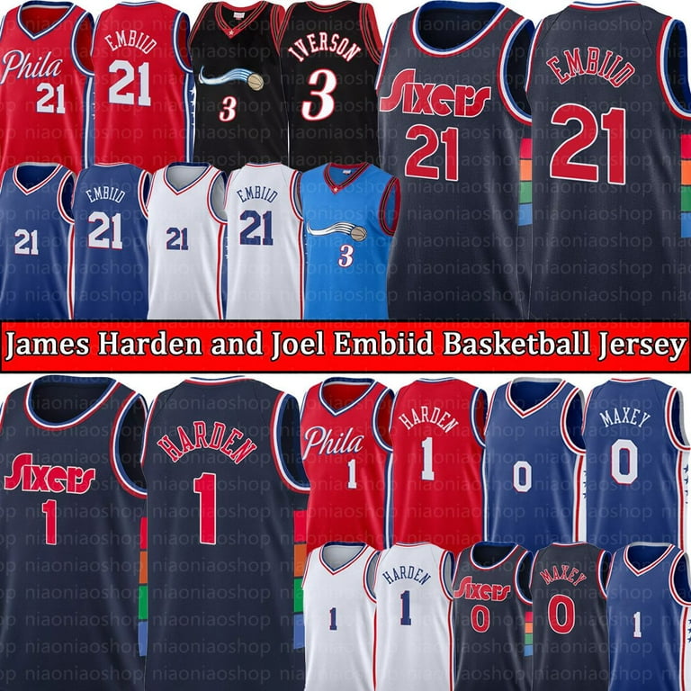 NBA_ Jersey Basketball''nba''Joel 21 Embiid 3 Allen Iverson 1
