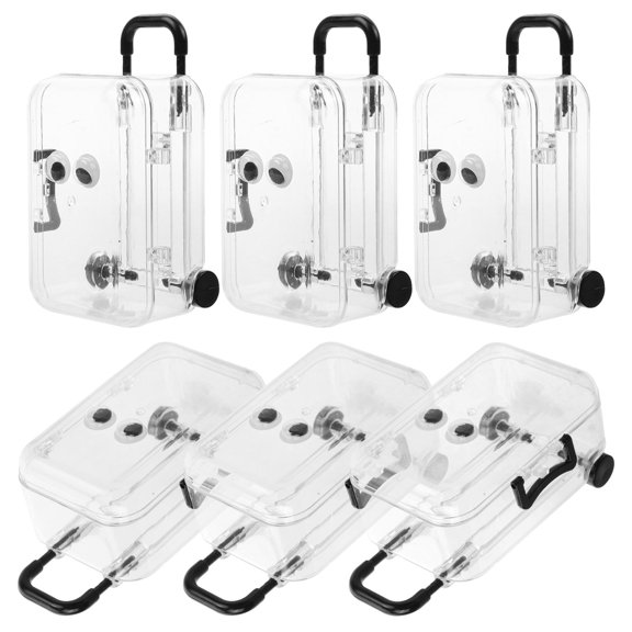 HOMEMAXS  6 Pcs Transparent Trolley Case Small Luggage Mini Suitcases Travel