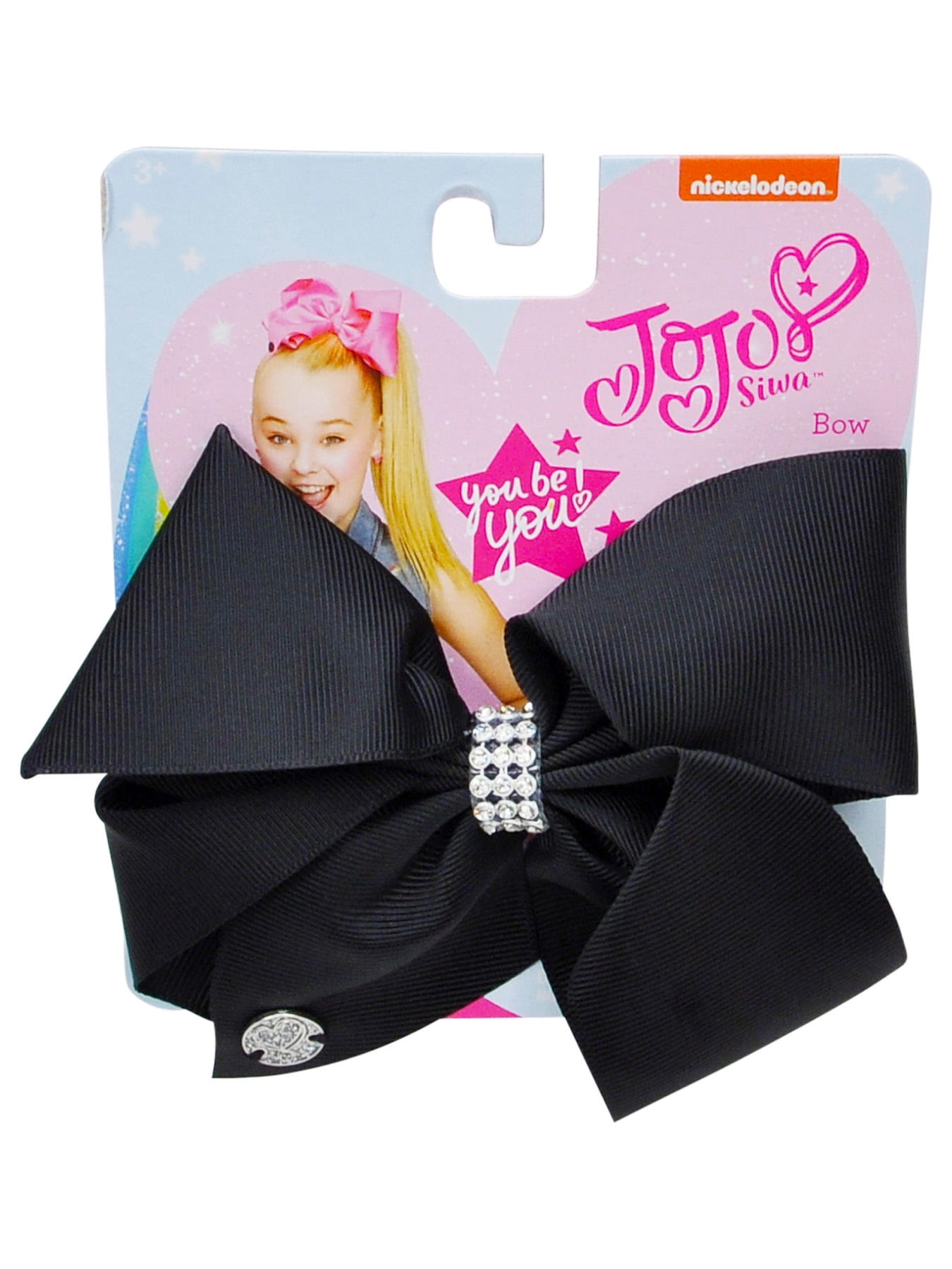 JOJO SIWA LICENSED LARGE BLACK HAIR BOW RHINESTONES CHILD GIRL FASHION ACCESSORY