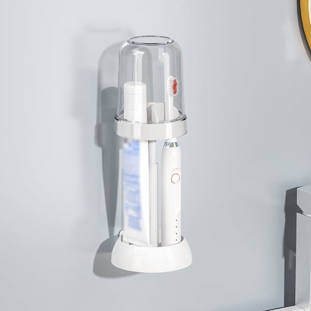 Wall Mounted Toothbrush Holder Set Punch Free Durable Material Ventilated for Hotel Dormitory Toiletry Use