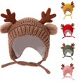 thumbnail image 3 of QWERTY Kids Woolen Hat Lovely Antler Knitted Cap Earmuffs for Boys Girls, 3 of 4