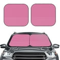 thumbnail image 2 of Easygdp Pink Gingham for 2 PCS Foldable Car Sun Shade Front Windshield Sun Protection Cover for Car, SUV, Truck-Medium, 2 of 6