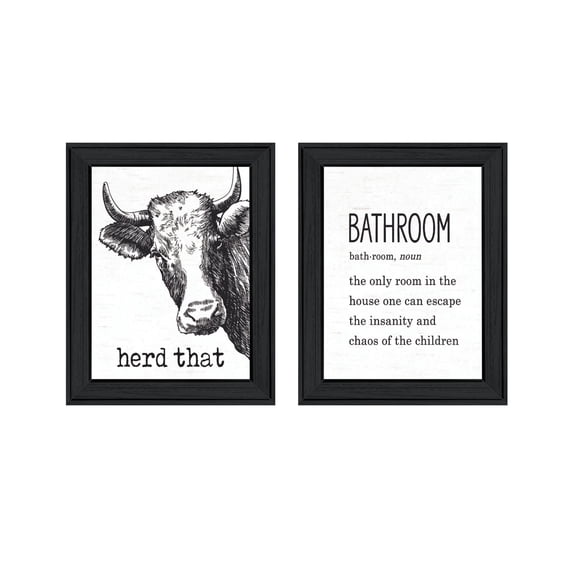 Trendy Decor 4U "HERD THAT!" Framed Wall Art for Living Room, Wall Art Print for Home Decor, Bedroom Wall Art by Lettered & Lined