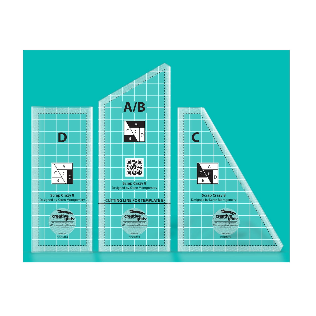 Creative Grids Scrap Crazy Templates Quilt Ruler