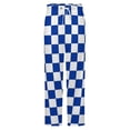 thumbnail image 5 of Blue And White Kentucky Checkerboard Winter Female Pants Flannel High Waist Women Pants Lady Warm Straight Leg Plush Trousers, 5 of 7