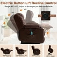 thumbnail image 5 of INGALIK Power Lift Recliner, Leather Electric Chair Recliners with Heating and Massage, Cup Holders, Storage, USB Charging (Brown), 5 of 14