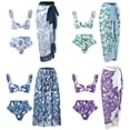 thumbnail image 2 of Traje de baño de una pieza con estampado digital de libélula, malla, falda grande, bikini de dos piezas para mujer, 2 of 6