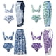 thumbnail image 5 of Traje de baño de una pieza con estampado digital de libélula, malla, falda grande, bikini de dos piezas para mujer, 5 of 6