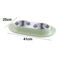 thumbnail image 2 of Comedero para mascotas, tazón de acero inoxidable, tazón de comida para mascotas, tazón de alimentación de doble lavabo MFZFUKR BST3004131-2, 2 of 5