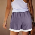 thumbnail image 4 of Only Moment Shorts for Women Amboo Hemp Soft High Waist Shorts for Home,Summer with Pockets, Travel and Beach Vacation Wowomen Shorts Purple,S, 4 of 8