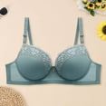 thumbnail image 2 of Wdgfv Strapless Bras for Women Push Up Scalloped Clear Straps Wireless Bra Non Full Coverage Gathering Comfy Bandeau Bra, 2 of 6