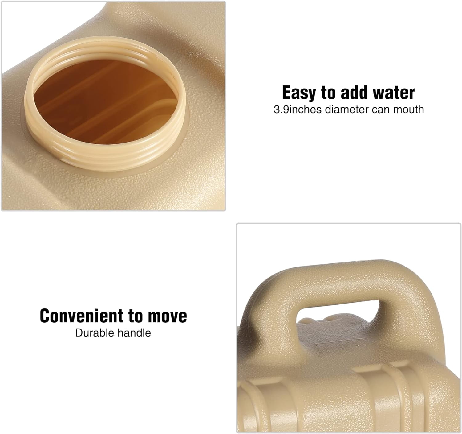 REDCAMP 3.4 Gallon Water Container with Spigot, Portable Emergency Water Storage Tank, BPA Free Water Jug for Camping Outdoor Hiking (13L, Brown)