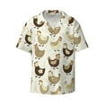 thumbnail image 4 of Uemuo Funny Chicken Pattern Cotton Linen Short Sleeve Shirts,Casual Lightweight Button Down Shirts,Vacation Beach Summer Tops-3X-Large, 4 of 7