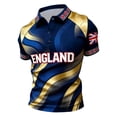 thumbnail image 3 of 2026 Soccer Cup Jersey for Men, Polo Collar Short Sleeve England St George Cross Flag Graphic Top - Breathable Fan Shirt for Match Day & Casual Wear Cyan XXL, 3 of 4