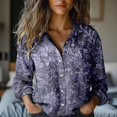 thumbnail image 5 of Chuancc Long Sleeve Blouse Long Sleeve Business Top Dressy Floral Printed Fall Outfits Full Sleeve Tops For Women Womens Long Sleeve Tops Dressy Casual Collared Shirts For Women Rose Gold L, 5 of 7
