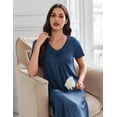 thumbnail image 2 of Ekouaer 3 Pack Long Nightgowns for Women Plus Size House Dress Short Sleeve Night Gown V Neck Casual Nightshirt, 2 of 6