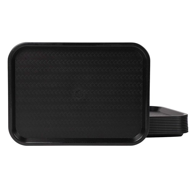 Food Serving Trays 12Pack Plastic Lunch Trays for Eating, Cafeteria