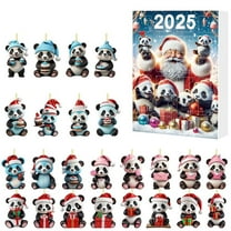 Pandas Christmas Countdown Calendar Gift Box - Interactive Advent Calendar Ornament Family Tradition Holiday Activity Gift Set(D)