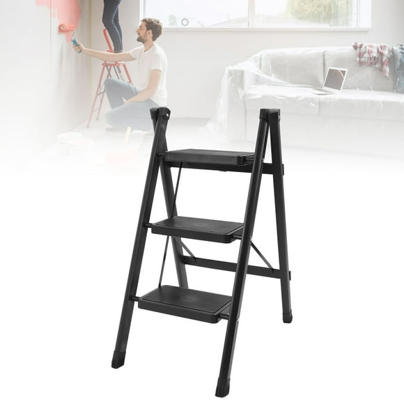 3 Step Ladder, Space Saving Closet Step Stool Ladder Sturdy for Kitchen