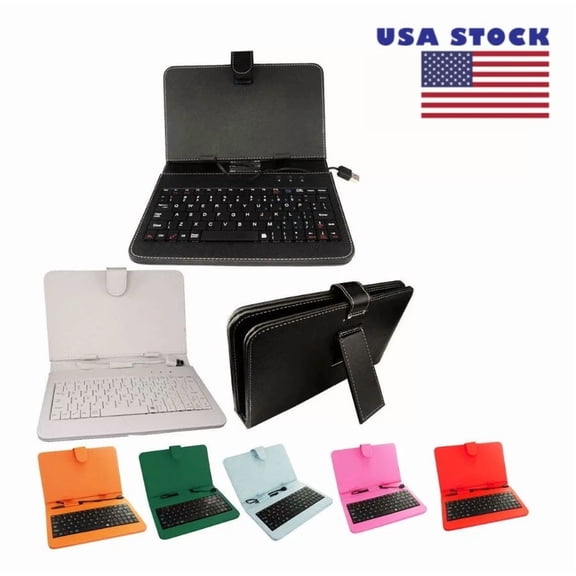 RHEA- 1Pcs 9" Inch Pu Case Keyboard Case Random Color For 9" Tablet Us Stock