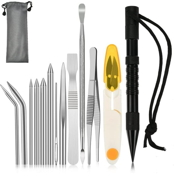 14 Pieces Paracord Lacing Tool Set - for Knotting Paracords, Shoelaces etc., Durable, for Crafting & Outdoor Activities