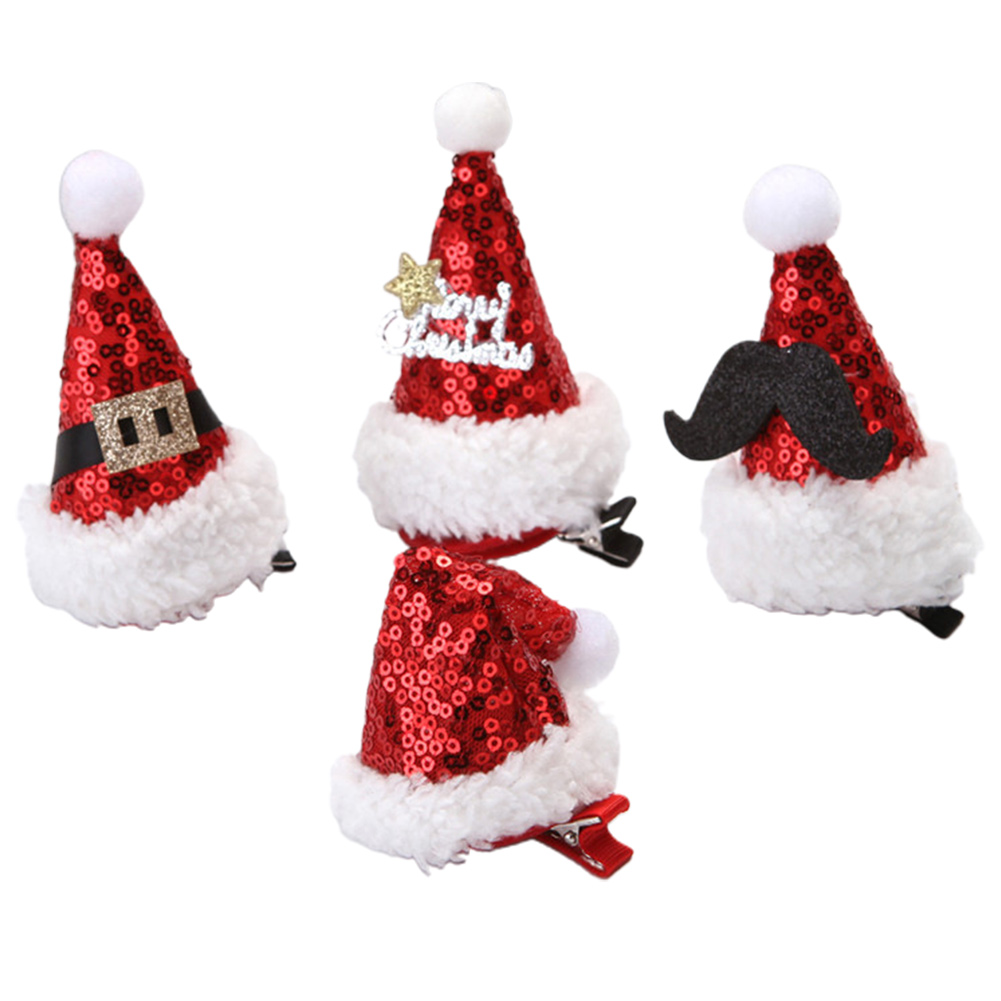 Esaierr Christmas Hair Clips/ Christmas Tree Hairpins Christmas Hat Hair Clips Xmas Accessories Holiday Headdress Set For Girls Women Gifts