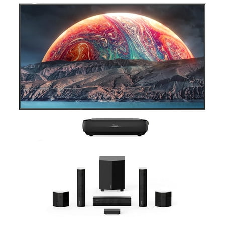 Hisense 120L9G-CINE120A 4K TriChroma Smart Laser TV and 120" Soft-Screen with Enclave EA-200-HTIB-US CineHome II CineHub Edition 5.1Ch Speakers (2021)