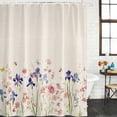 thumbnail image 2 of Spring Floral Bathroom Shower Curtains with 12 Hooks Polyester Waterproof Shower Curtain for Stalls and Bathtubs Farmhouse Summer Botanical Flowers Decorative Bathroom Privacy Curtain 72x78 Inches, 2 of 9