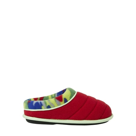 DF by Dearfoams Kids Quilted Fleece Clog with Glow in the Dark Detailing slippers