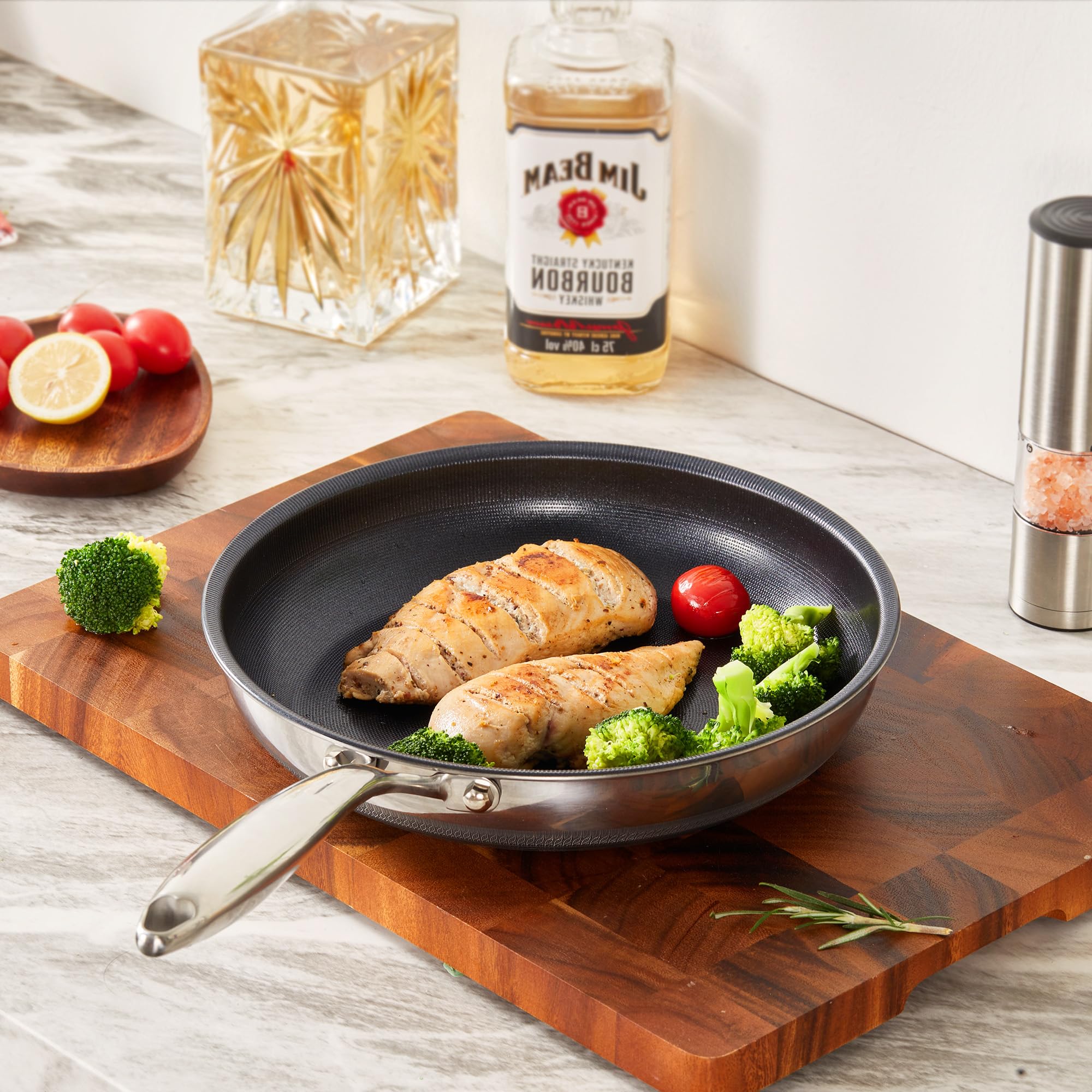 Kitexpert 10 in Titanium Ceramic Nonstick Frying Pan with Lid photo 7