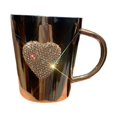 thumbnail image 2 of Taza de café de acero inoxidable, taza de leche con asa para el hogar o el trabajo, decorativa con forma de corazón para bebidas calientes., 2 of 8