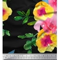 thumbnail image 1 of Soimoi Cotton Duck Fabric Flower & Leaves Watercolor Print Fabric by the Yard 42 Inch Wide, 1 of 1