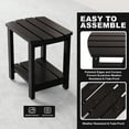 thumbnail image 5 of SENWEST Outdoor Weather-Resistant Pine Wood Square End Table, Black, 5 of 10