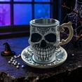 thumbnail image 4 of Skull Head Ceramic Shaped Tea Coffee Mug With Saucer Set Gothic Tea Cup - Funny Home Accessories for Hot Drinks - Cute Cups Presents - Cup Set, 4 of 5
