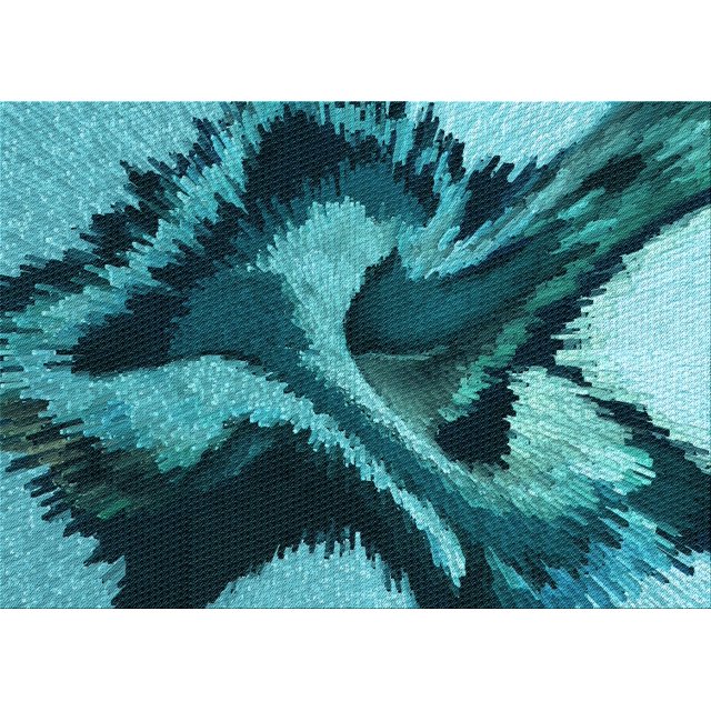 Ahgly Company Machine Washable Indoor Rectangle Transitional Bright Turquoise Blue Area Rugs, 2' x 3'