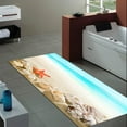 thumbnail image 4 of Non-skid Low Pile Sponge Foam Door Entry Rug for Bathroom Mat,Beach Starfish Conch Print Separate Tub Shower Skid Proof Long Rugs, Home Décor 3D Optical Illusion Non Slip Bath Mats 47 X 18 Inches, 4 of 6