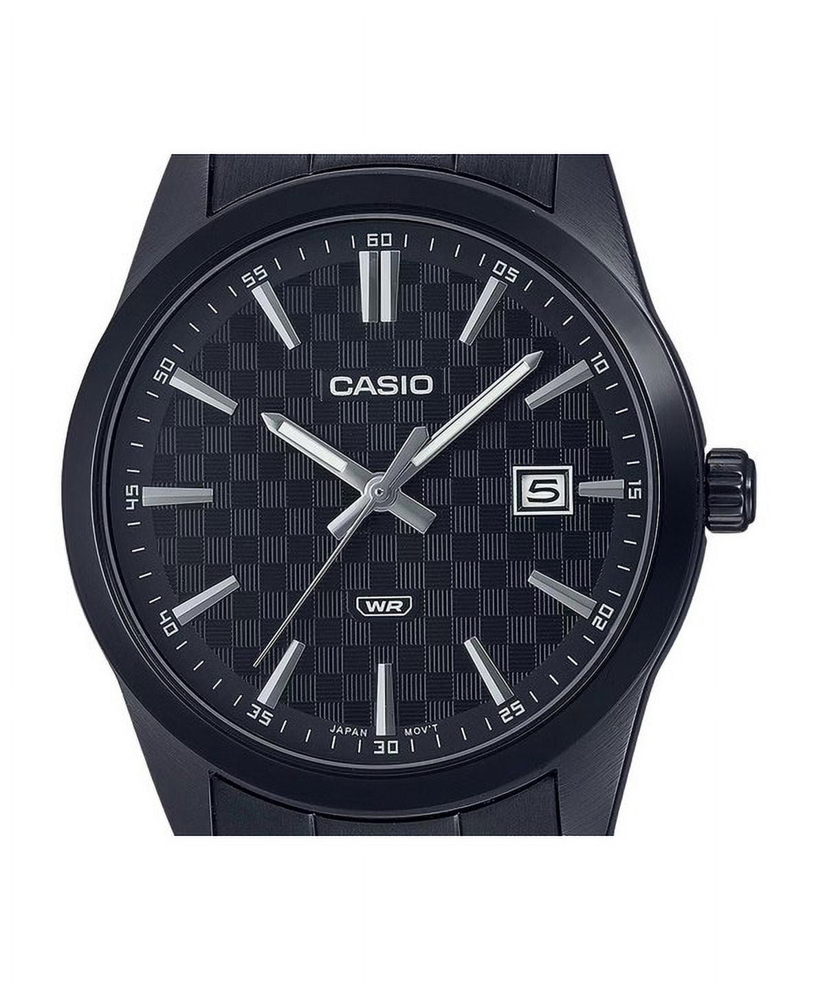 Casio Men’s Black Analog Watch Black Dial Steel Bracelet - MTP-VD03B-1AUDF