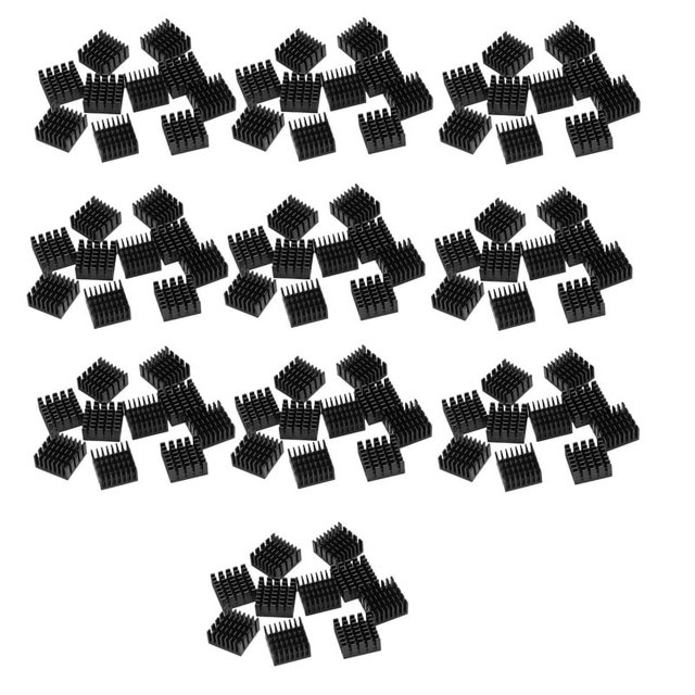 100 Piezas Radiador de Aluminio Negro Radiador Disipador de Disipador de 20 mm X 20 mm X 10 mm