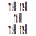 thumbnail image 1 of tssuouriy Wood Set Portable Japanese Style Washable Reusable Office School Student Children Chopstick Fork Spoon Flatware Type 1 5Set, 1 of 6
