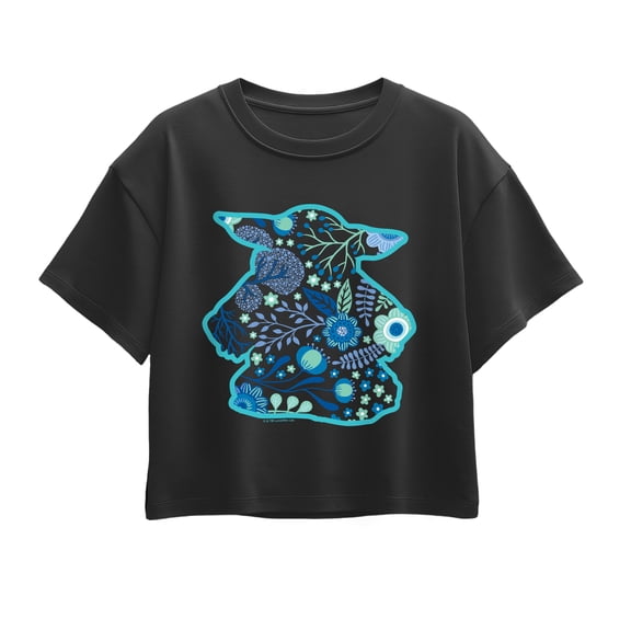 The Mandalorian - Grogu Flower Fill - Youth Girls Boxy T-Shirt